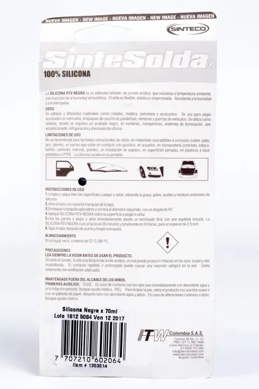 SINTESOLDA - ITW SILICONA NEGRA RTV 50 ML CKD90995