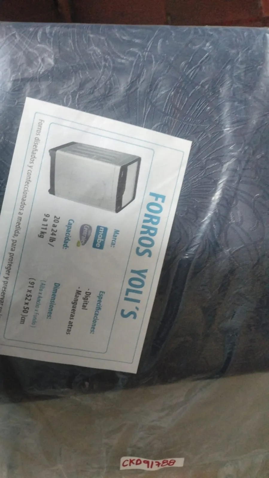 FORRO AZUL DIGITAL MANGUERAS ATRÁS 20-24LB 9-11KG (91X52X50) CM LAVADORA MABE CENTRALES CKD91788 