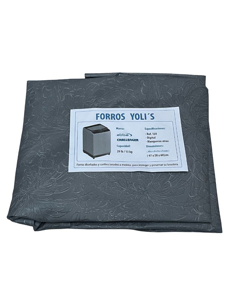FORRO GRIS REF.120 DIGITAL MANGUERAS ATRÁS 29LB/13KG (97X58X60) CM LAVADORA CHALLENGER CKD90472