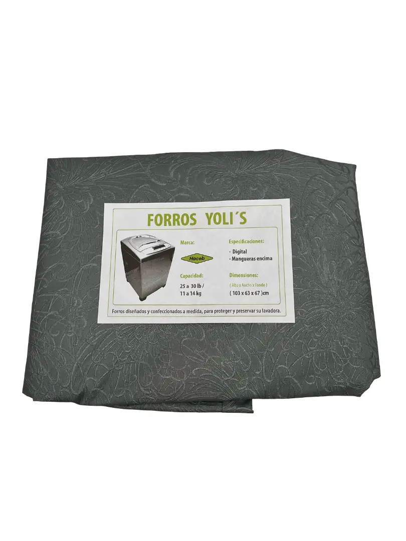 FORRO PARA LAVADORA - DIGITAL MANGUERAS ENCIMA 25-30LB,11-14KG (103X63X67) CM CARGA SUPERIOR HACEB -GRIS CKD90422